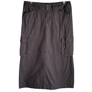 Brandy Melville Beverly Cargo Dark Gray Knee Length Cotton Skirt One Size